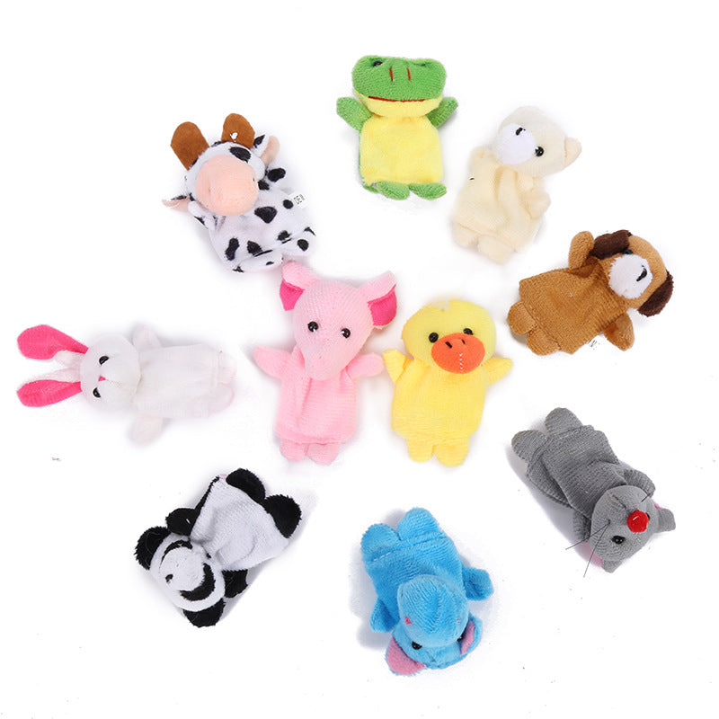 Plush Cartoon Finger Puppets for Kids Storytelling