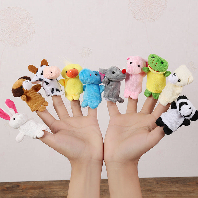 Plush Cartoon Finger Puppets for Kids Storytelling