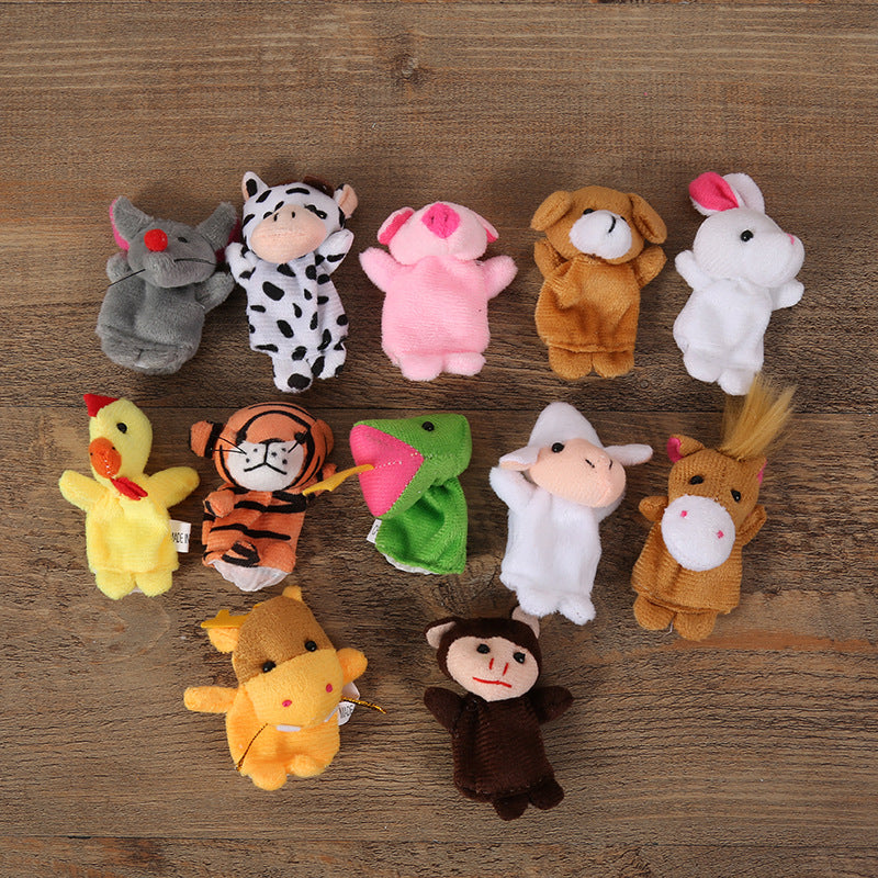 Plush Cartoon Finger Puppets for Kids Storytelling