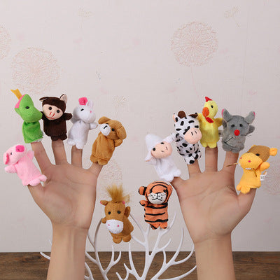 Plush Cartoon Finger Puppets for Kids Storytelling