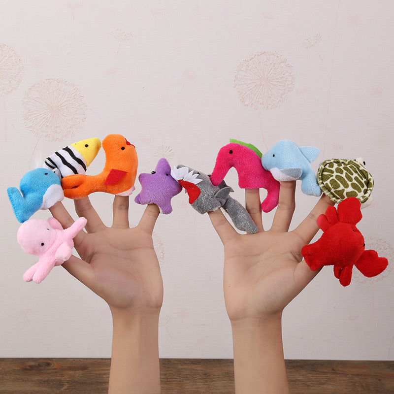 Plush Cartoon Finger Puppets for Kids Storytelling
